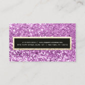 Beruflich Event Eyelash Glitzer Gold Black Purp Visitenkarte (Rückseite)