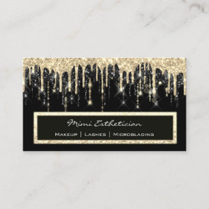Beruflich Event Eyelash Makeup Gold Black Tropfen Visitenkarte