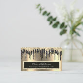 Beruflich Event Eyelash Sepia Gold Black Tropfen Visitenkarte (Stehend Vorderseite)