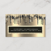 Beruflich Event Eyelash Sepia Gold Black Tropfen Visitenkarte (Rückseite)