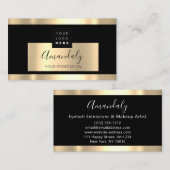 Beruflich Finance Services Gold-Logo VIP Black Visitenkarte (Vorne/Hinten)