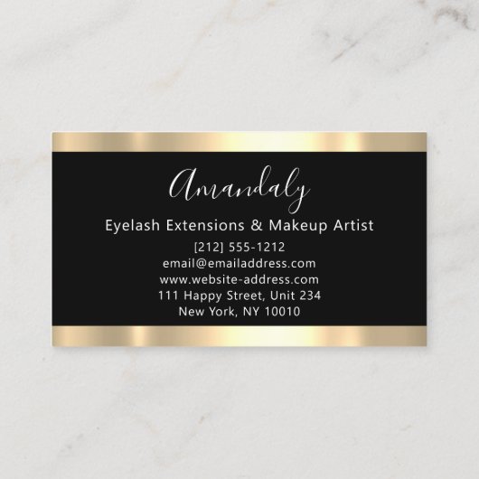 Beruflich Finance Services Gold-Logo VIP Black Visitenkarte (Rückseite)