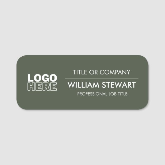 Beruflich Forest Green Logo Mitarbeiter Mitarbeite Namensschild (Vorderseite)