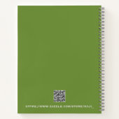 Beruflich Forest Green Solid Color Initial Notizblock (Rückseite)