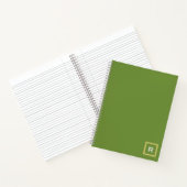 Beruflich Forest Green Solid Color Initial Notizblock (Innenseite)