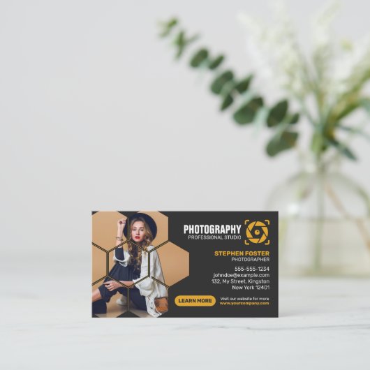 Beruflich Fotograf QR Code Fotografie Visitenkarte (Stehend Vorderseite)