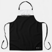 Beruflich (Gastronomie) halb schwarz, halbweiß Schürze (Vorderseite)