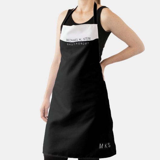 Beruflich (Gastronomie) halb schwarz, halbweiß Schürze (InSitu)