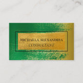 Beruflich gebürstetes Gold-Metallic-Grün Visitenkarte (Vorderseite)
