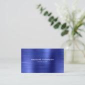 Beruflich gebürstetes Metal Royal Blue QR-Code Visitenkarte (Stehend Vorderseite)