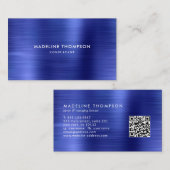 Beruflich gebürstetes Metal Royal Blue QR-Code Visitenkarte (Vorne/Hinten)