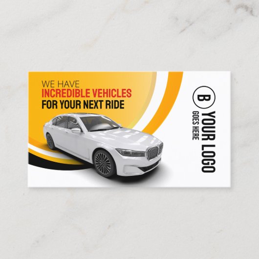 Beruflich Gelbe Autovermietung Autovermietung Auto Visitenkarte (Vorderseite)