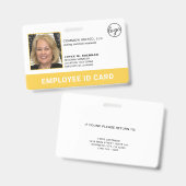 Beruflich-Gelbe Firmenlogo Mitarbeiter-Foto-ID Ausweis (Vorder- & Rückseite)