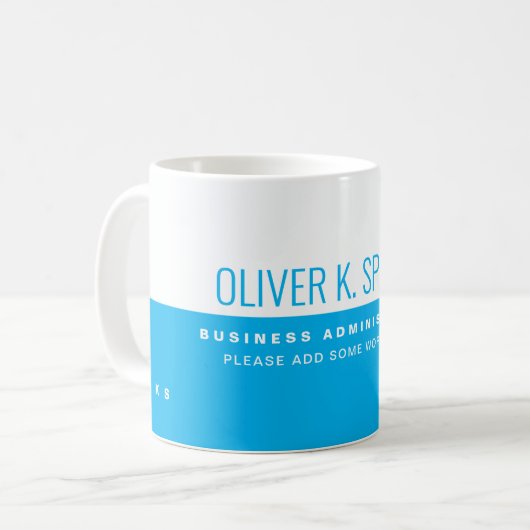 Beruflich (geschäftlich) Halbblau Halbweiß Kaffeetasse (Vorderseite Links)