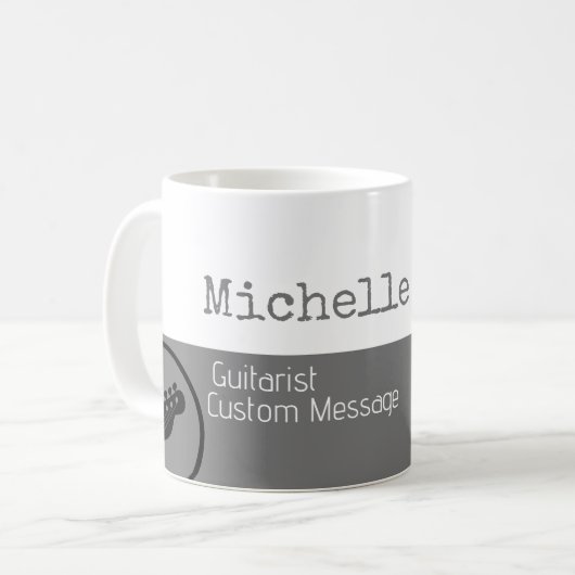 beruflich (Gitarrist) halbgrau Kaffeetasse (Vorderseite Links)