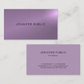 Beruflich Glam Elegant Lila Elite Luxus Visitenkarte (Vorne/Hinten)