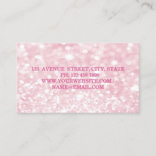 Beruflich, Glitterie, Bokeh, Lipstick Visitenkarte (Rückseite)