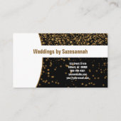 Beruflich glühende Gold Glitzer Schwarz Benutzerde Visitenkarte (Rückseite)