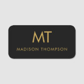 Beruflich Gold Black Employee Name Business Namensschild (Vorderseite)