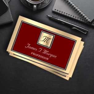 Beruflich Gold Brown Maroon VIP Gerahmt Monogram Visitenkarte
