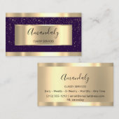 Beruflich Gold Friseur Event Planner Violet Visitenkarte (Vorne/Hinten)