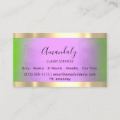 Beruflich Gold Gerahmt Elegant Lila grün Visitenkarte (Rückseite)