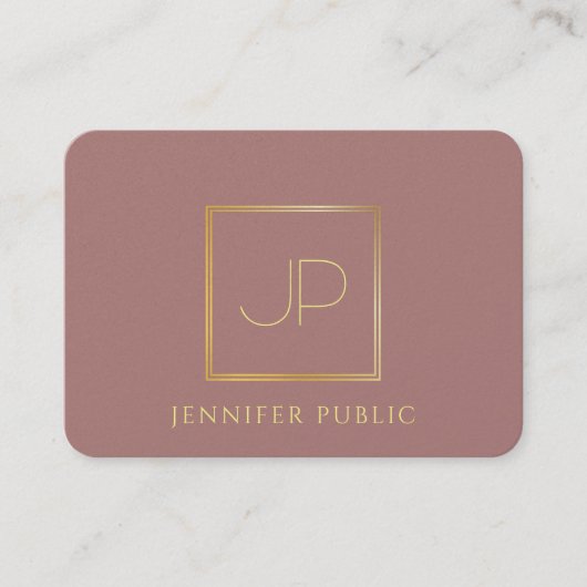 Beruflich Gold Monogram Modern Template Luxus Visitenkarte (Vorderseite)