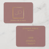 Beruflich Gold Monogram Modern Template Luxus Visitenkarte (Vorne/Hinten)
