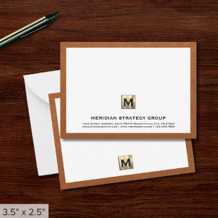 Beruflich Gold Monogramm Mitteilungskarte