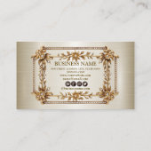 Beruflich Golden Verziert Rectangle Dimond floral Visitenkarte (Rückseite)