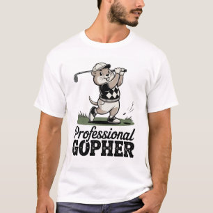 Beruflich Gopher - Retro Golf Illustration T-Shirt