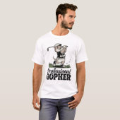 Beruflich Gopher - Retro Golf Illustration T-Shirt (Vorne ganz)