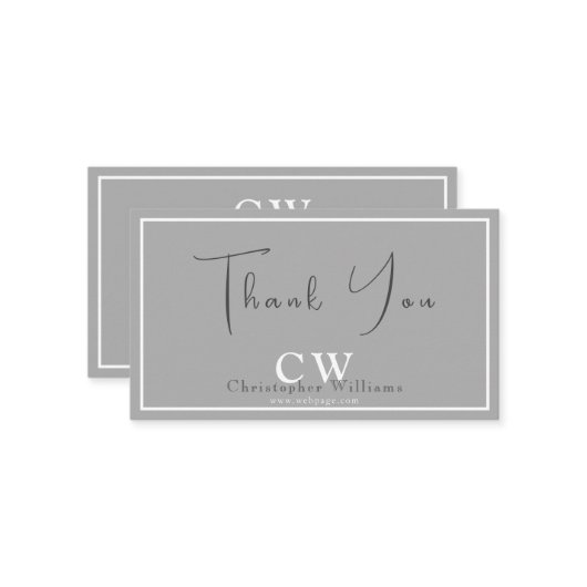Beruflich Grau Minimalistisch Dankeschön Karte (Vorderseite/Rückseite Beispiel)