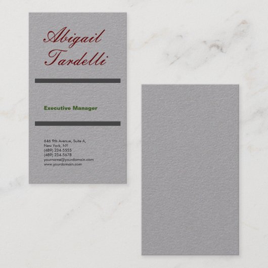 Beruflich-grau-minimalistisch-klassisch schlicht visitenkarte (Vorne/Hinten)