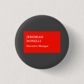 Beruflich-grau-minimalistisch modern Ihr Name Button (Vorderseite)
