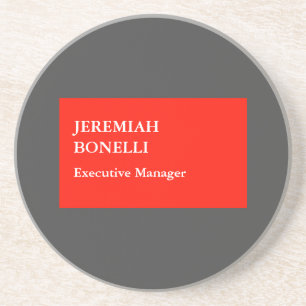 Beruflich-grau-minimalistisch modern Ihr Name Getränkeuntersetzer