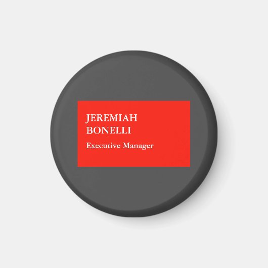 Beruflich-grau-minimalistisch modern Ihr Name Magnet (Vorne)