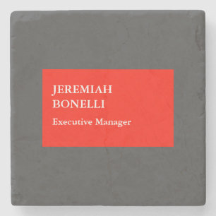 Beruflich-grau-minimalistisch modern Ihr Name Steinuntersetzer