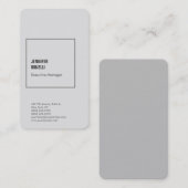 Beruflich-grau-minimalistisch moderne schlicht visitenkarte (Vorne/Hinten)