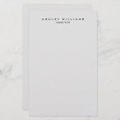 Beruflich-grau-modern schlicht einzigartig briefpapier (Vorne/Hinten)