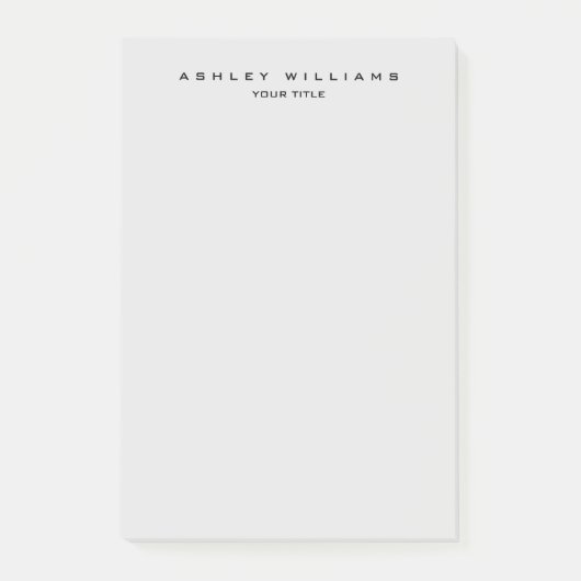 Beruflich-grau-modern schlicht einzigartig post-it klebezettel (Vorderseite)