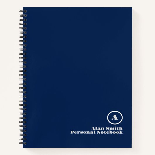 Beruflich-Grau-Schwarz-Monogram-Notebook Notizblock (Vorderseite)