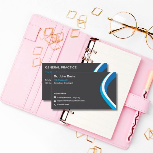 Beruflich Grau und Blau Moderne Minimalistisch Visitenkarte