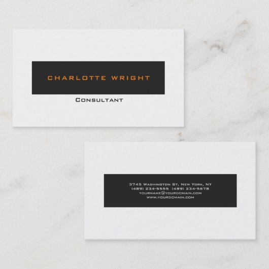 Beruflich Grau Weiß Moderner Minimalistischer Tren Visitenkarte (Vorne/Hinten)