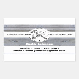 Beruflich Graue Holzkörbchen Handyman Bau Rechteckiger Aufkleber