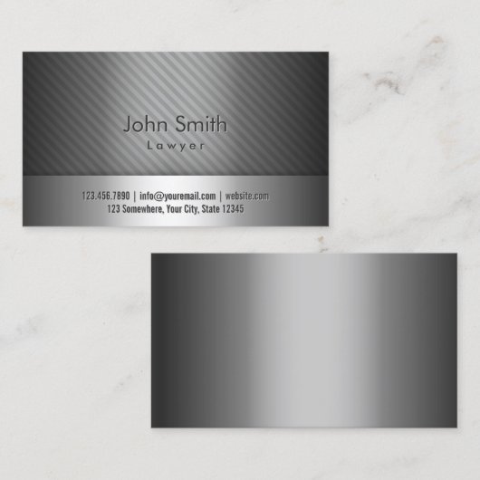 Beruflich-Graue-Metallanwaltskarte Visitenkarte (Vorne/Hinten)