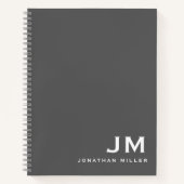 Beruflich-graue Monogramm-Initialen Notizblock (Vorderseite)