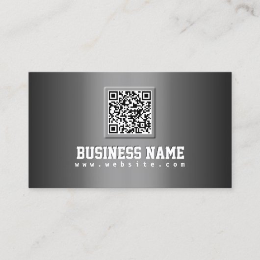 Beruflich-Graue QR Code Business Card Visitenkarte (Vorderseite)