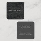 Beruflich-Graue Scrabbled Mit Monogramm Quadratische Visitenkarte (Vorne/Hinten)