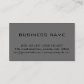 Beruflich-graue Solid-Color-Monogramm Visitenkarte (Rückseite)